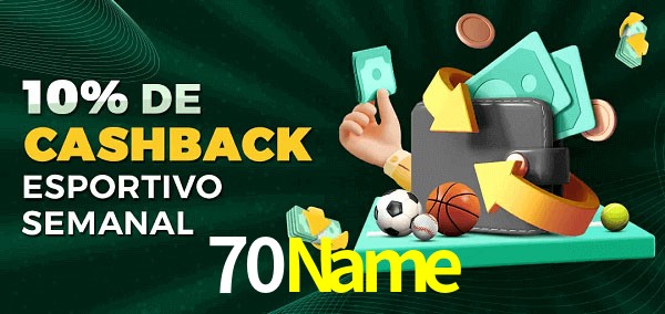 10% de bônus de cashback na 70Name