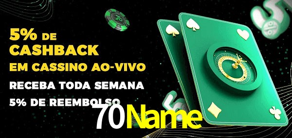 Promoções do cassino ao Vivo 70Name